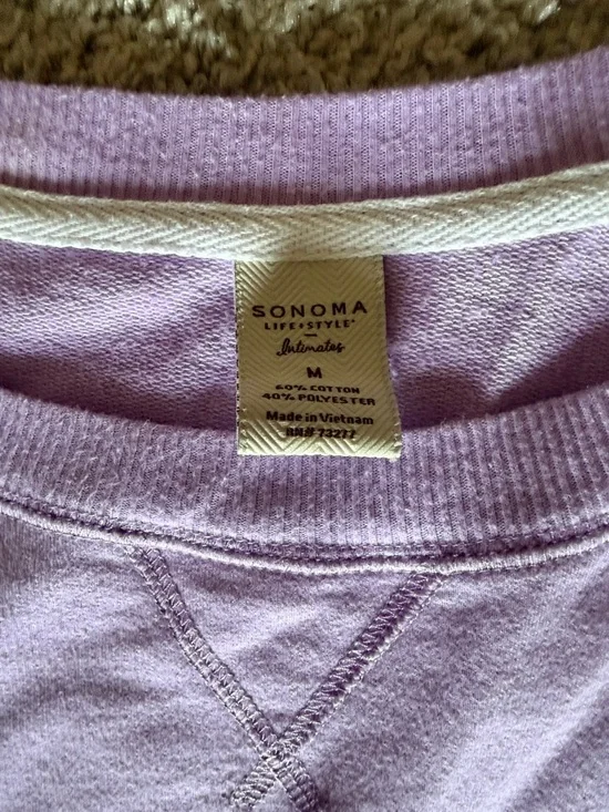 Sonoma Light Lavender Pullover Sweatshirt - Picture 2 of 2